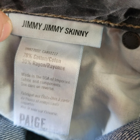 Paige Jimmy Jimmy Skinny Distressed Jeans Size Women's 32 - Picture 12 of 12